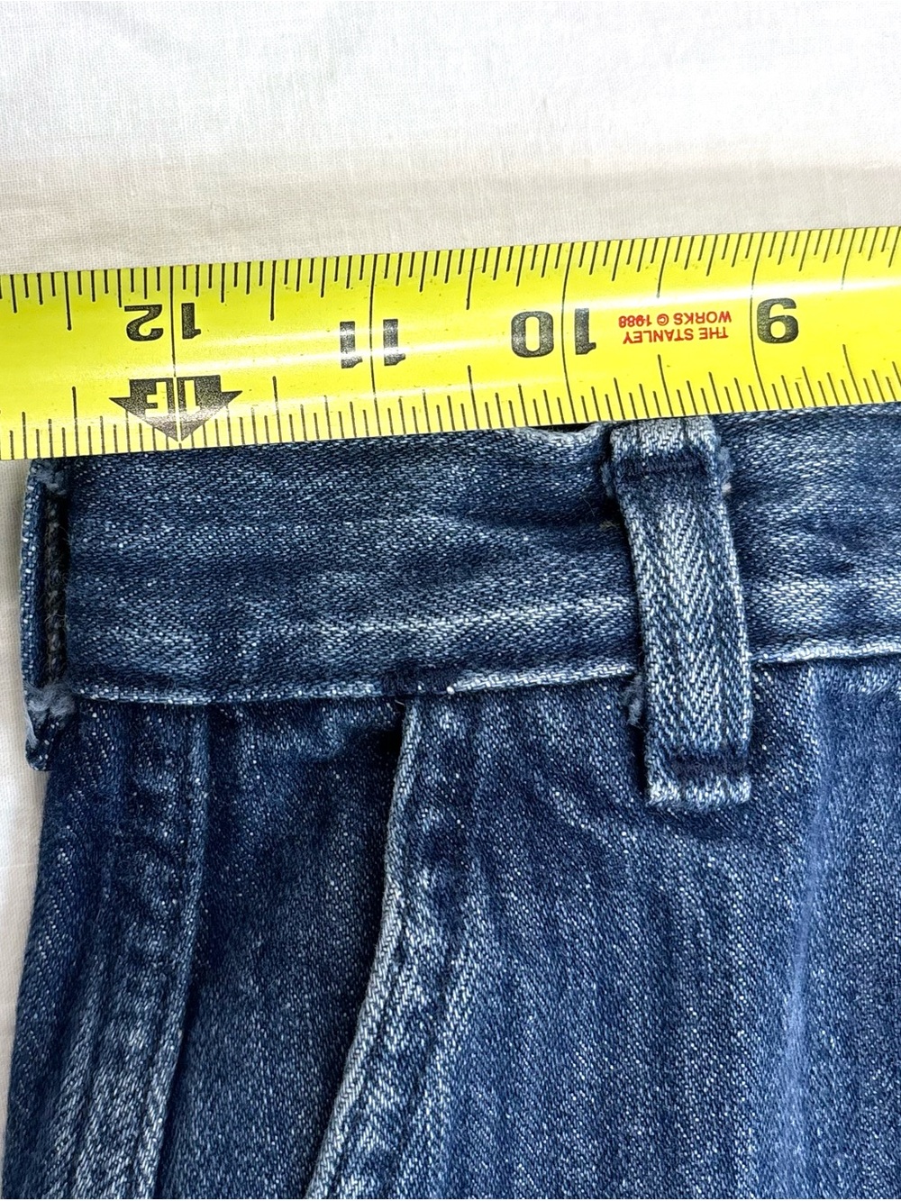 Vintage Big Blue Pinstripe Denim Jeans High Waist Skinny Sz 28 - Picture 12 of 12